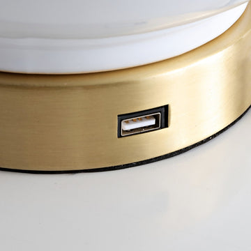 Han 27" Ceramic/Iron Contemporary USB Charging LED Table Lamp - JONATHAN Y